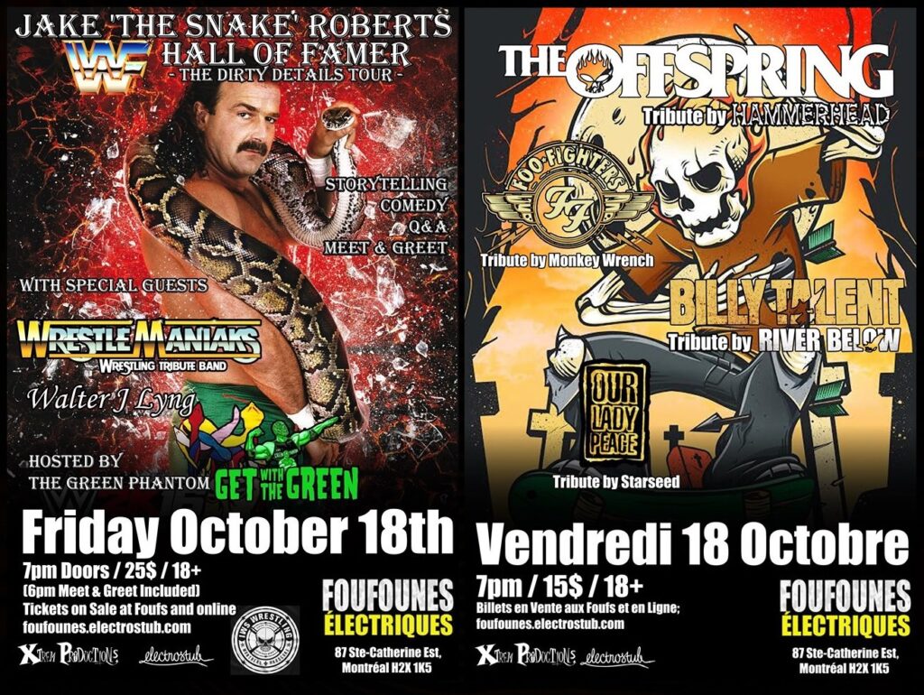 JAKE “THE SNAKE” ROBERTS WRESTLE MANIACS WALTER J. LYNG Animé par THE GREEN PHANTOM (GET WITH THE GREEN) THE OFFSPRING (TRIBUTE BY HAMMERHEAD) FOO FIGHTERS (TRIBUTE BY MONKEY WRENCH) BILLY TALENT (TRIBUTE BY RIVER BELOW) OUR LADY PEACE (TRIBUTE BY STARSEED)