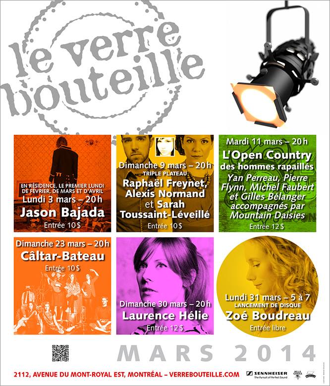 JASON BAJADA RAPHAËL FREYNET ALEXIS NORMAND SARAH TOUSSAINT-LÉVEILLÉ L’OPEN COUNTRY DES HOMMES RAPAILLÉS YAN PERREAU PIERRE FLYNN MICHEL FAUBERT GILLES BÉLANGER MOUNTAIN DAISIES CALTAR-BATEAU LAURENCE HÉLIE ZOÉ BOUDREAU