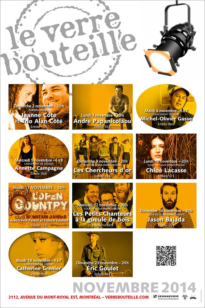 JEANNE CÔTÉ TRIO ALAN CÔTÉ ANDRE PAPANICOLAOU MICHEL-OLIVIER GASSE ANNETTE CAMPAGNE LES CHERCHEURS D’OR CHLOÉ LACASSE L’OPEN COUNTRY (DE MOUNTAIN DAISIES) KEVIN PARENT FRANCIS FAUBERT LES PETITS CHANTEURS À LA GUEULE DE BOIS CATHERINE GRENIER JASON BAJADA ERIC GOULET