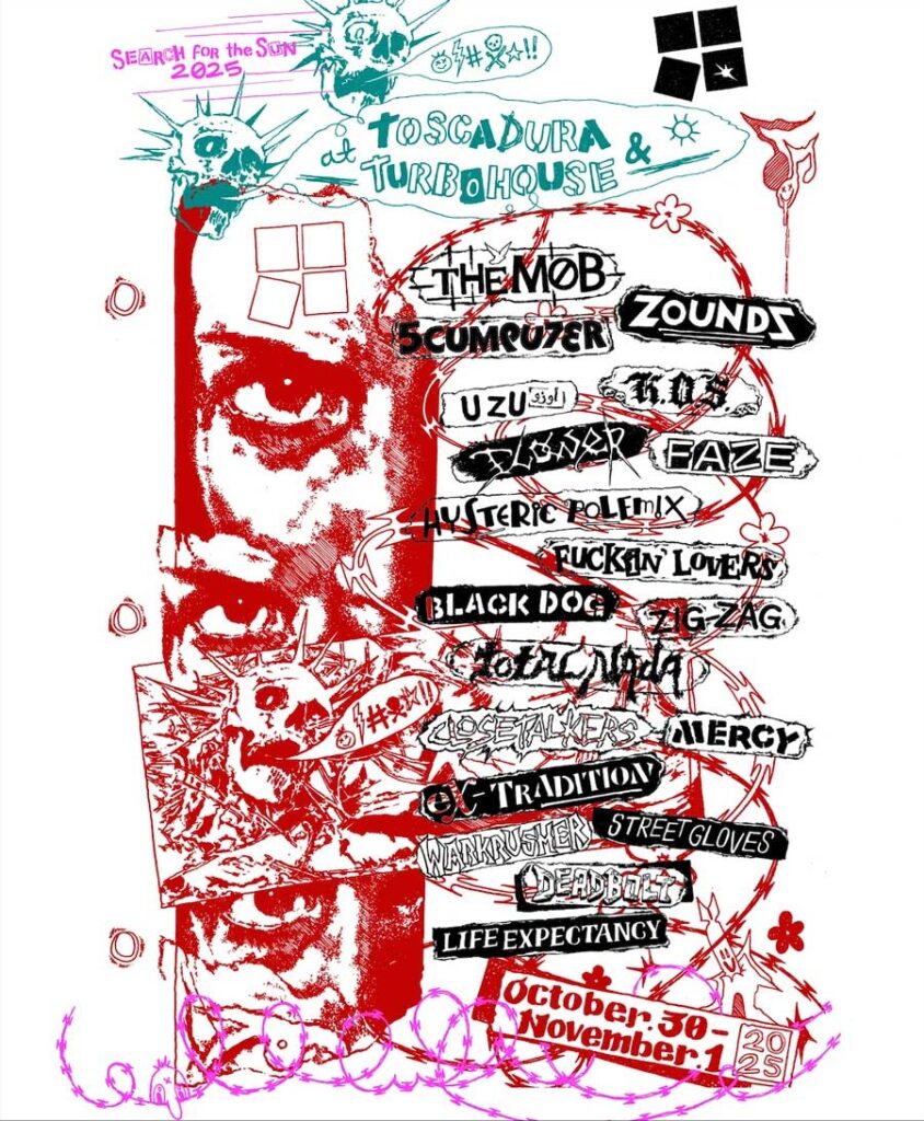 THE MOB ZOUNDS SCUMCOVER UZU FAZE HYSTERIC POLEMIX FUCKIN’ LOVERS BLACK DOG ZIG-ZAG CLOSETALKERS MERCY OLD TRADITION WARKRUSHER STREET GLOVES DEADBOLT LIFE EXPECTANCY