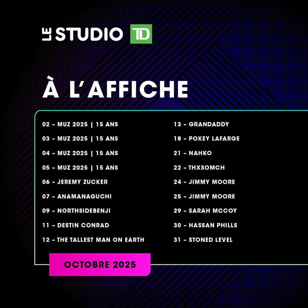 MUZ 2025 | 15 ANS JEREMY ZUCKER ANAMANAGUCHI NORTHSIDEBENJI DESTIN CONRAD THE TALLEST MAN ON EARTH GRANDADDY POKEY LAFARGE NAHKO THXSOMCH JIMMY MOORE SARAH MCCOY HASSAN PHILLS STONED LEVEL
