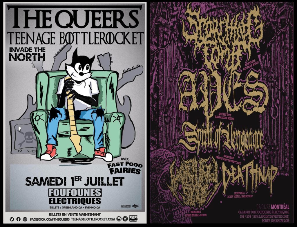 THE QUEERS TEENAGE BOTTLEROCKET FAST FOOD FAIRIES CREEPING FEAR APES SPIRIT OF VENGEANCE ENDLESS DEATHNAP