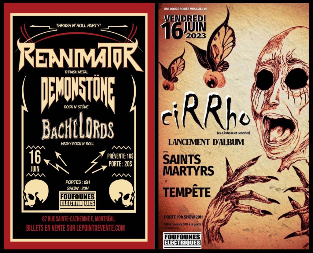 REANIMATOR DEMONSTONE BACHELORDS CIRRHO SAINTS MARTYRS TEMPÊTE