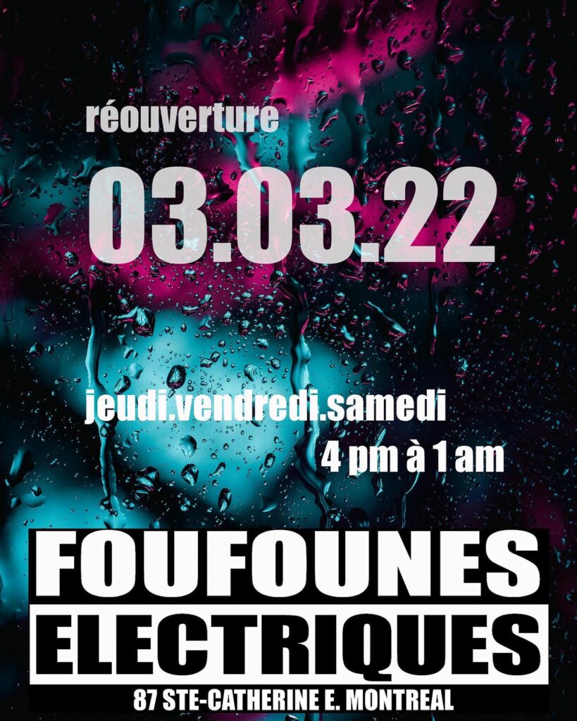 RÉOUVERTURE DES FOUFOUNES ÉLECTRIQUES COVID-19