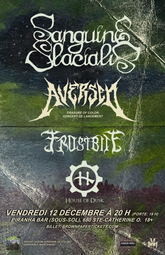 SANGUINE GLACIALIS AVERSED FROSTBITE HOUSE OF DUSK