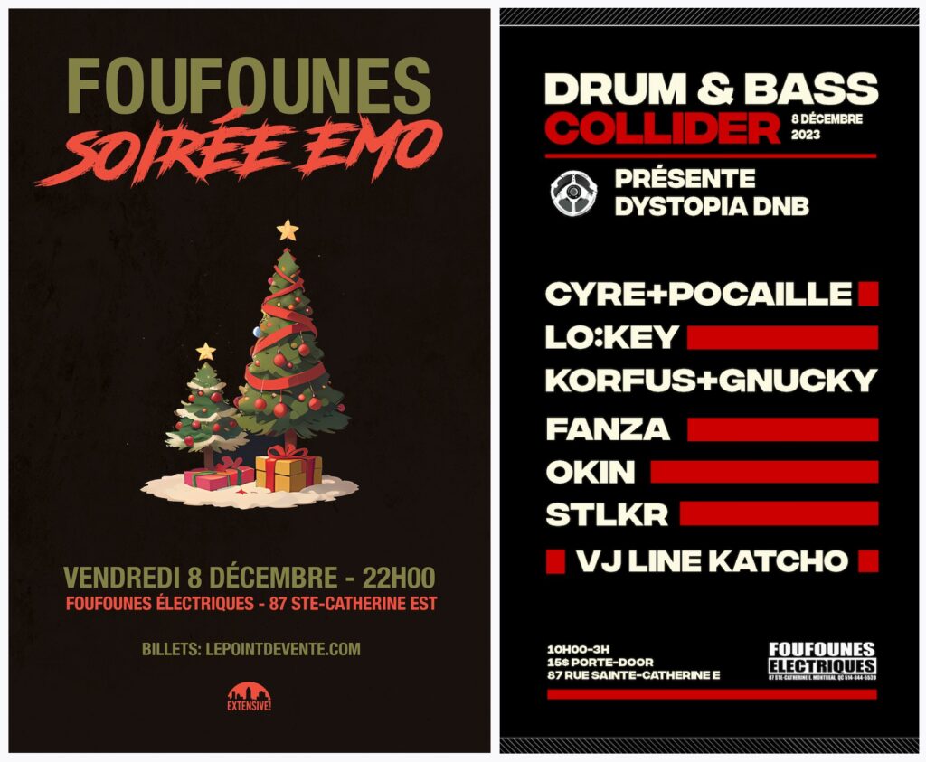 FOUFOUNES SOIRÉE EMO CYRE + POCAILLE LO:KEY KORFUS + GNUCKY FANZA OKIN STLKR VJ LINE KATCHO