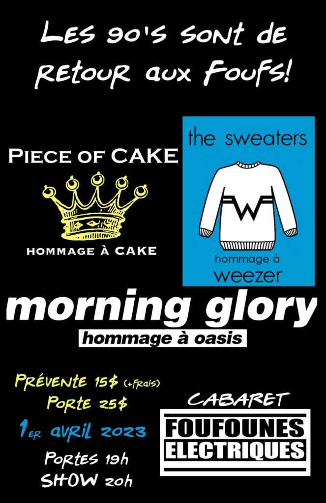 THE SWEATERS PIECE OF CAKE MORNING GLORY HOMMAGE À WEEZER À CAKE À OASIS