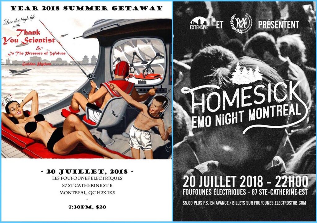 THANK YOU SCIENTIST IN THE PRESENCE OF WOLVES GOLDEN PYTHON HOMESICK – EMO NIGHT MONTRÉAL