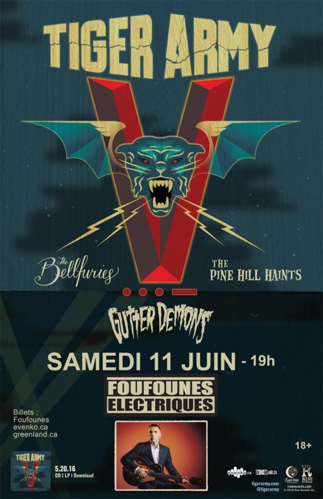 TIGER ARMY THE BELLFURIES THE PINE HALL HAINTS GUTTER DEMONS