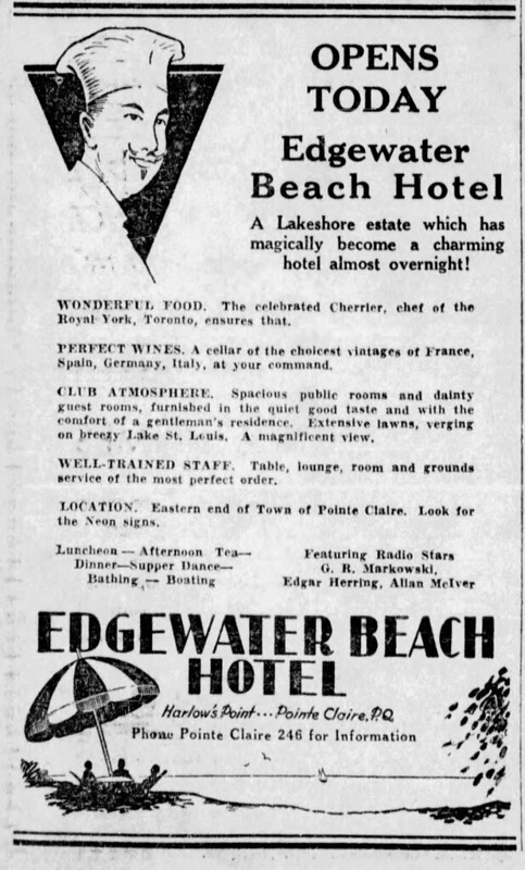EDGEWATER BEACH HOTEL OUVERTURE