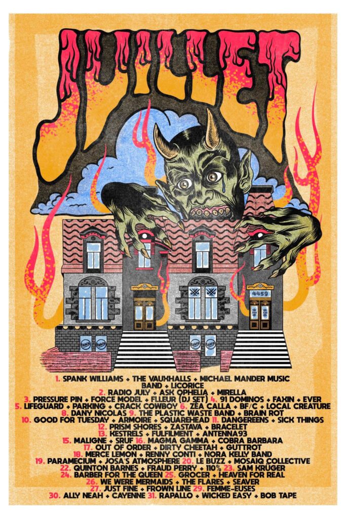 ESCOGRIFFE SPANK WILLIAMS THE VAUXHALLS MICHAEL MANDER MUSIC BAND LICORICE  RADIO JULY ASK OPHELIA MIRELLA  PRESSURE PIN FORCE MODEL FLEUR (DJ SET) 91 DOMINOS FAXIN EVER  LIFEGUARD PARKING CRACK COWBOY ZEA CALLA BFC LOCAL CREATURE  DANY NICOLAS THE PLASTIC WASTE BAND BRAIN ROT  GOOD FOR TUESDAY ARMOIRE SQUAREHEAD II DANGERBEENS SICK THINGS  PRISM SHORES ZASTAVA BRACELET THE KESTRELS FULFIMENT ANTENNA93  MALIGNE MAGMA GAMMA COBRA BARBARA  OUT OF ORDER DIRTY CHETTAH GUTTROT  MERCE LEMON RENNY CONNER NORA KELLY BAND  PARAMECIUM JOSA’S ATMOSPHERE LE BUZZ MOSAIC COLLECTIVE  QUINTON BARNES FRAUD PERRY 110% SAM KRUGER  BARBER FOR THE QUEEN GROCER HEAVEN FOR REAL  WE WERE MERMAIDS THE FLARES SEAVER  JUST FINE FÉMIN-EUSES  ALLY NEAH CAYENNE RAPALLO WICKED EASY BOB TAPE