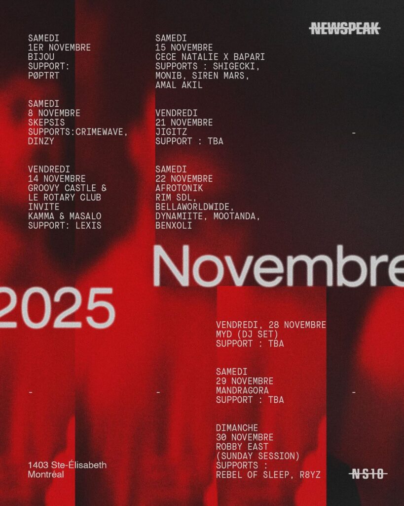 NEWSPEAK BIJOU SKEPSIS GROOVY CASTLE & LE ROTARY CLUB CECE NATALIE X BAPARI JIGITZ AFROTONIK MYD (DJ SET) MANDRAGORA ROBBY EAST PO8TRT CRIMEWAVE DINZY KAMMA & MASALO LEXIS SHIGECKI MONIB SIREN MARS AMAL AKIL RIM SDL BELLAWORLDWIDE DYNAMITE MOOTANDA BENXOLI REBEL OF SLEEP R8YZ