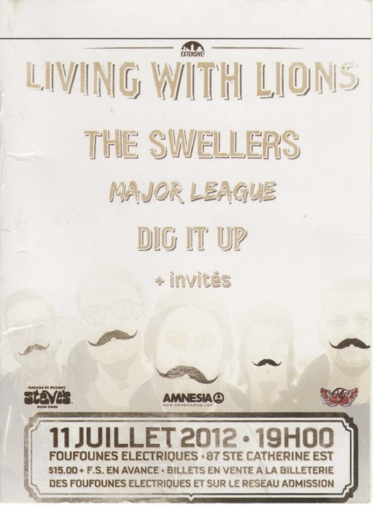 LIVING WITH LIONS THE SWELLERS MAJOR LEAGUE DIG IT UP