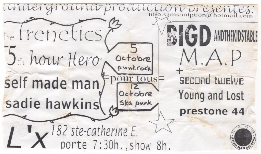 THE FRENETICS FIFTH HOUR HERO SELF MADE MAN SADIE HAWKINS BIG D & THE KIDS TABLE MAP SECOND TWELVE PRESTONE 44