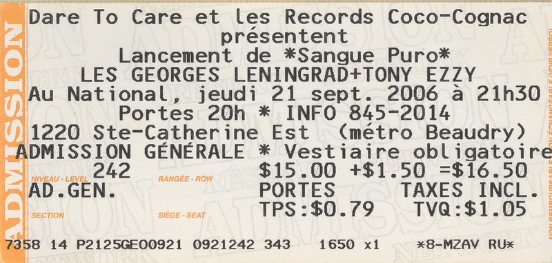 LES GEORGES LENINGRAD TONY EZZY