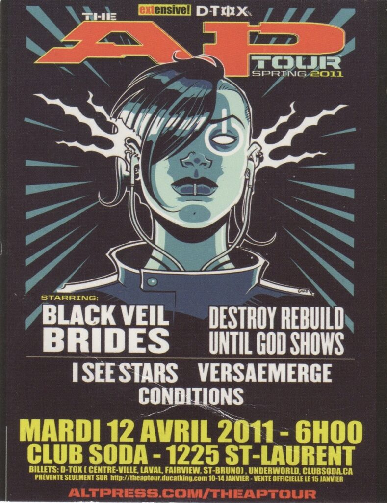 BLACK VEIL BRIDES DESTROY REBUILD UNTIL GOD SHOWS I SEE STARS VERSAEMERGE CONDITIONS