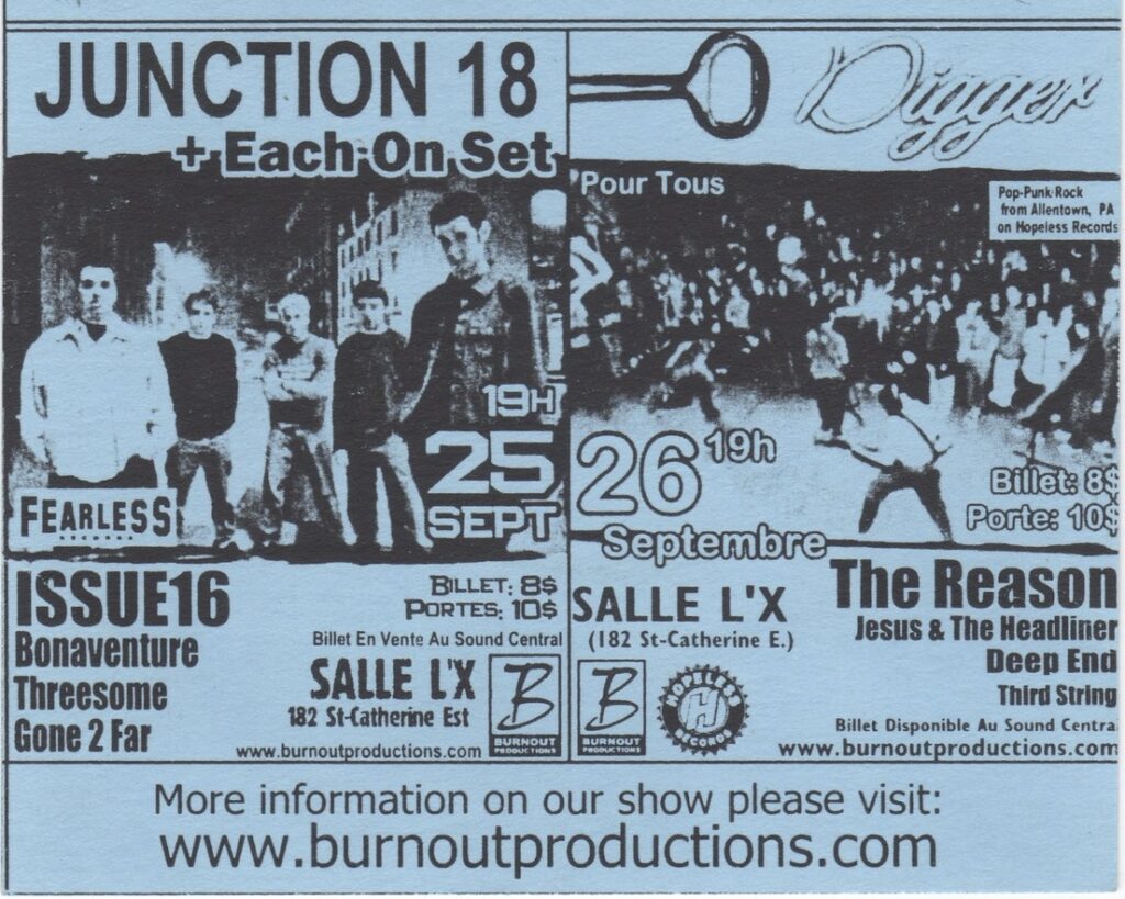 JUNCTION 18 EACH ON SET ISSUE 16 BONAVENTURE THREESOME GONE 2 FAR  DIGGER THE REASON JESUS & THE HEADLINER DEEP END THIRD STRING