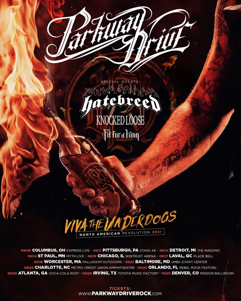 PARKWAY DRIVE HATEBREED KNOCKED LOOSE FIT FOR A KING (ANNULÉ)