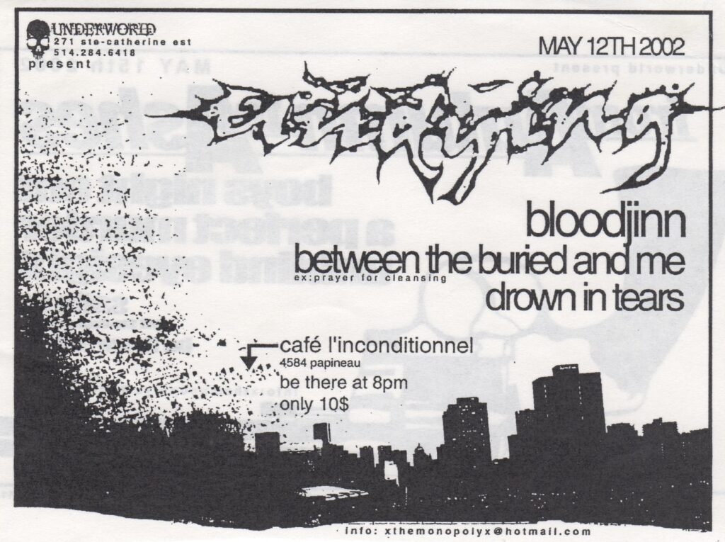 EINDYING BLOODJINN BETWEEN THE BURIED AND ME DROWN IN TEARS