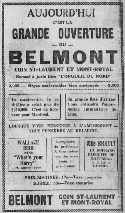 Annonce — Théâtre Belmont