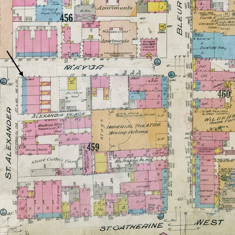 Plan d’assurance-incendie — angle St-Alexandre et Mayor