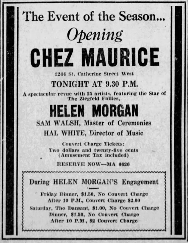 Annonce — Chez Maurice