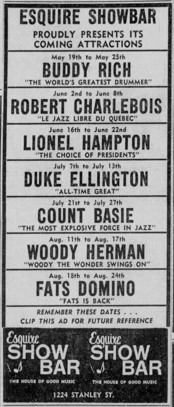 Advertisement — Buddy Rich Ellington Charlebois
