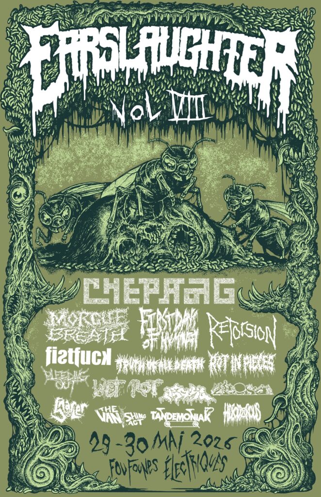 CHEPANG MORGUE BREATH RETORSION FIRST DAYS OF HUMANITY FISTFUCK ROT IN PIECES FAKEDUST WET ROT BLEEDING OUT RED40 HIDEODOROUS TRUTH OF ALL DEATH THE VANISHING ACT SNARLER TANDEMONIAK