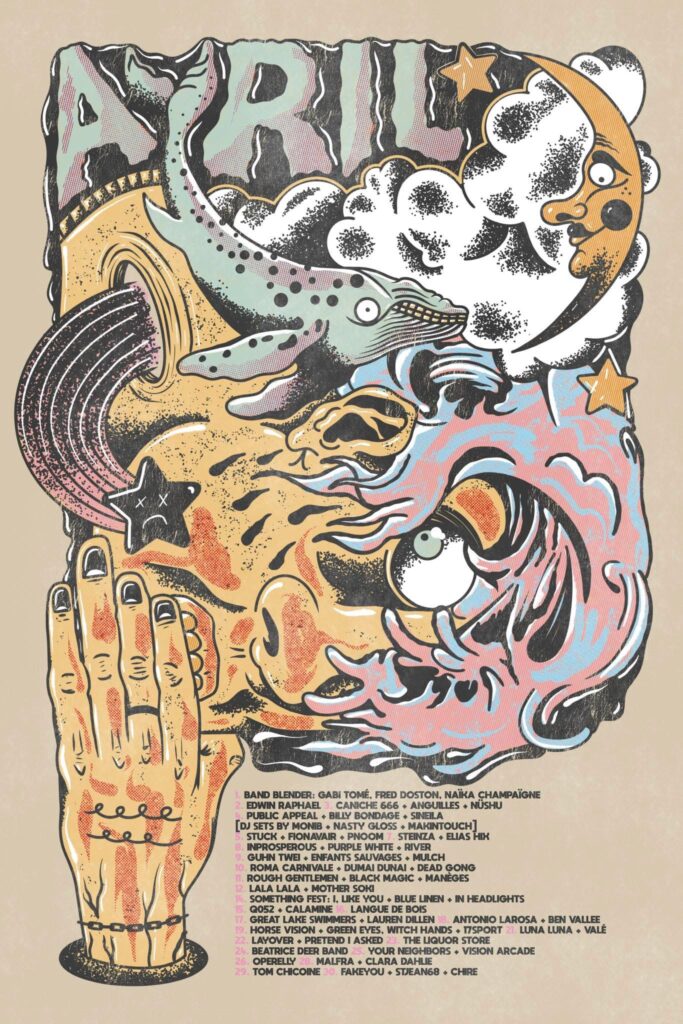 GABI TOMÉ FRED DOSTON NAÏKA CHAMPAGNE EDWIN RAPHAEL CANICHE 666 ANGUILLES NÜSHU PUBLIC APPEAL BILLY BONDAGE SINELA DJ SETS BY MINES NASTY GLOSS MAKINTOUCH STUCK FIONAVAIR PNOOM STEINZA ELIAS HIX INPROSE PURPLE WHITE RIVER GUHN TWEI ENFANTS SAUVAGES MULCH ROMA CARNIVALE DUMAI DUNAI DEAD GONG ROUGH GENTLEMEN BLACK MAGIC MANEGES LALA LALA MOTHER SOKI SOMETHING FEST: I LIKE YOU BLUE LINEN IN HEADLIGHTS CO52 CALAMINE LANGUE DE BOIS GREAT LAKE SWIMMERS LAUREN DILLIEN ANTONIO LAROSA BEN VALLEE HORSE VISION GREEN EYES WITCH HANDS TYSPORT LUNA LUNA VALÉ LAYOVER PRETEND I ASKED THE LIQUOR STORE BEATRICE DE BAND YOUR NEIGHBORS VISION ARCADE OPERELLY MALFRA CLARA DAHLIE TOM CHICONE FAKEYOU STEANG8 CHRE ESCOGRIFFE