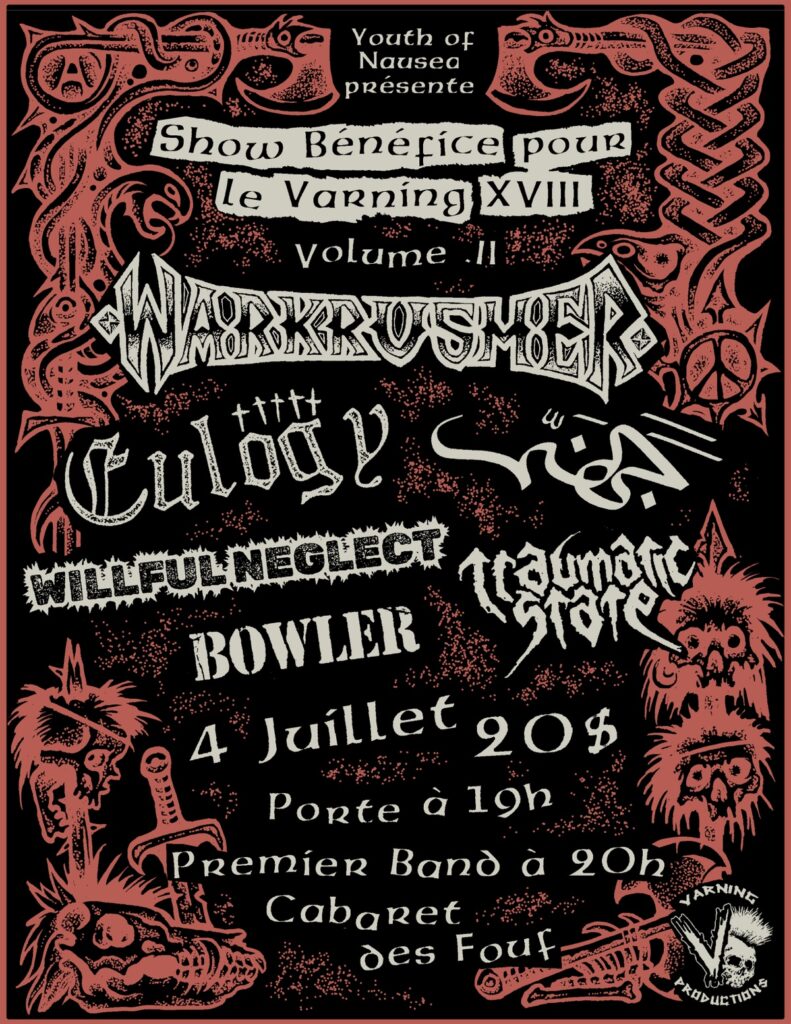WARKRUSHER EULOGY JAHANNAM WILLFULL NEGLECT TRAUMATIC STATE BOWLER