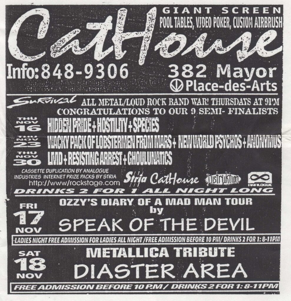 HIDDEN PRIDE HOSTILITY SPECIES WACKY PACK OF LOBSTERMEN FROM MARS NEW WORLD PSYCHOS ANONYMOUS LMD RESISTING ARREST GHOULUNATICS SPEAK OF THE DEVIL DISASTER AREA