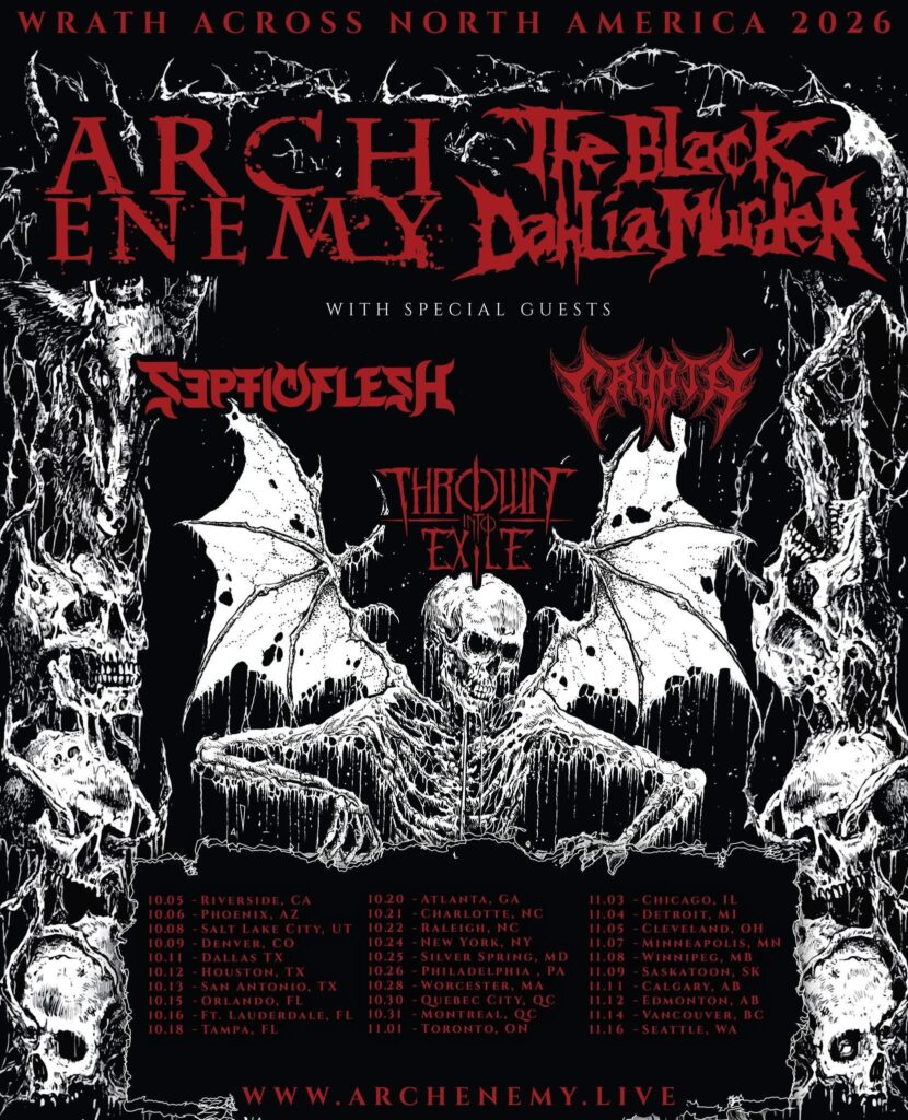 ARCH ENEMY THE BLACK DAHLIA MURDER SEPTIC FLESH CRYPTA THROWN INTO EXILE