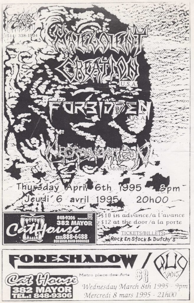 MALEVOLENT CREATION FORBIDDEN NECRONOMICON FORESHADOW QUO VADIS