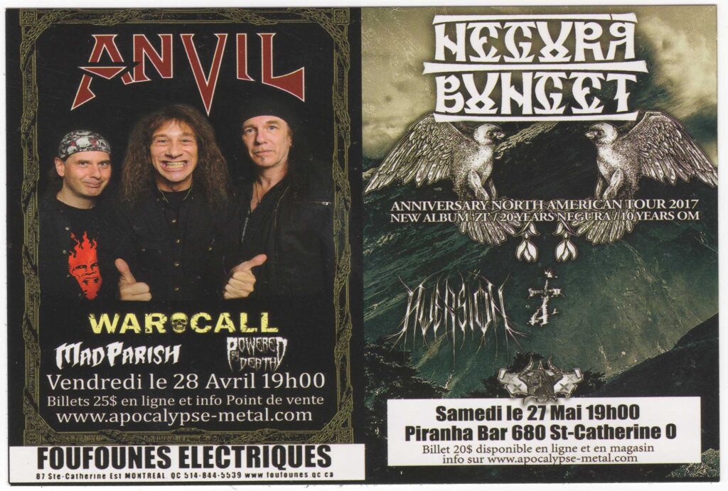 ANVIL WARCALL MAD PARISH POWERED BY DEATH NEGURA BUNGET AVERSION