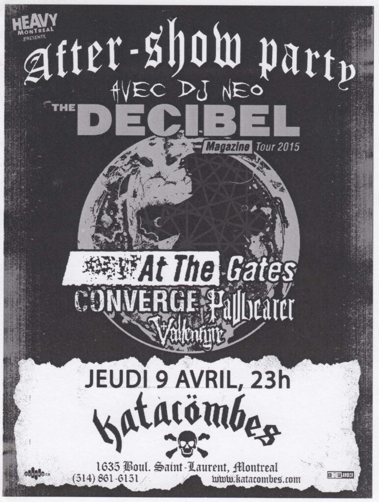 AT THE GATES CONVERGE PALLBEARER VALLENFYRE AFTER-SHOW PARTY DJ NEO