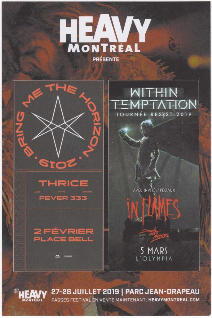 BRING ME THE HORIZON THRICE FEVER 333 WITHIN TEMPTATION IN FLAMES SMASH INTO PIECES