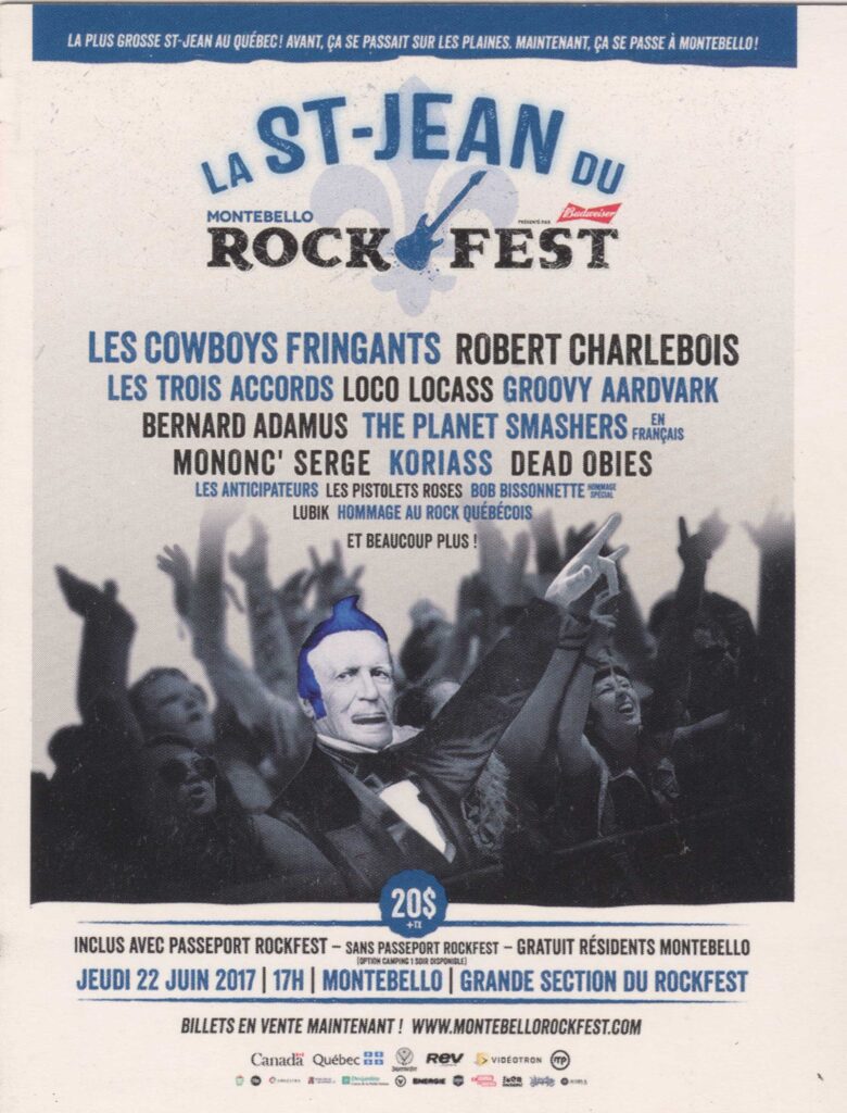 LES COWBOYS FRINGANTS ROBERT CHARLEBOIS LES TROIS ACCORDS LOCO LOCASS GROOVY AARDVARK BERNARD ADAMUS THE PLANET SMASHERS MONONC&rsquo; SERGE KORIASS DEAD OBIES LES ANTICIPATEURS LES PISTOLETS ROSES BOB BISSONNETTE LUBIK