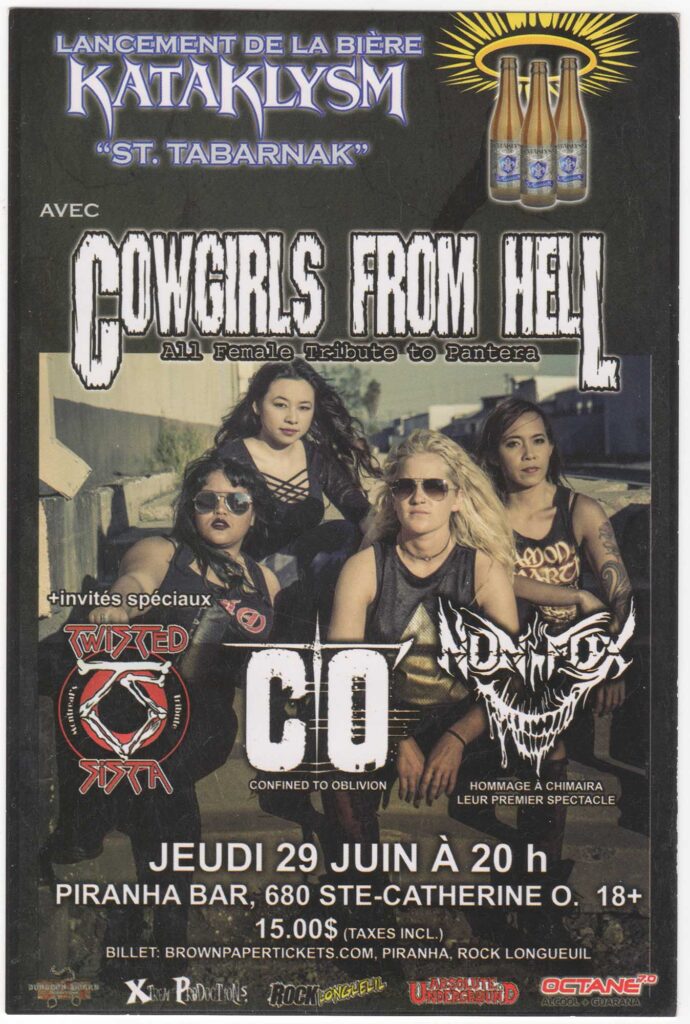COWGIRLS FROM HELL TWISTED SISTA CONFINED TO OBLIVION NONFOX KATAKLYSM