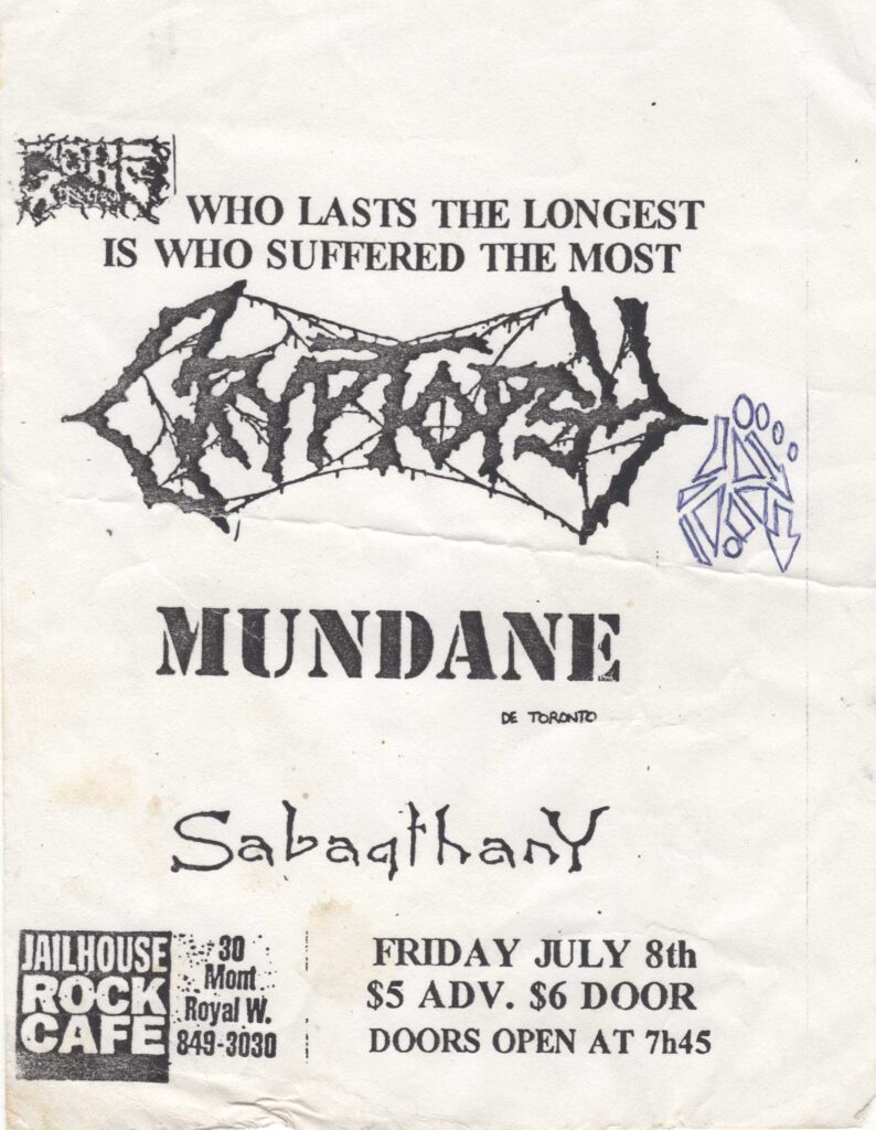 CRYPTOPSY MUNDANE SABAQTHANY