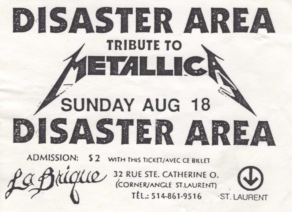 DISASTER AREA TRIBUTE TO METALLICA