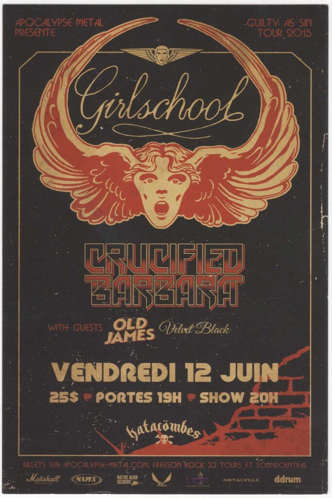 GIRLSCHOOL CRUCIFIED BARBARA OLD JAMES VELVET BLACK
