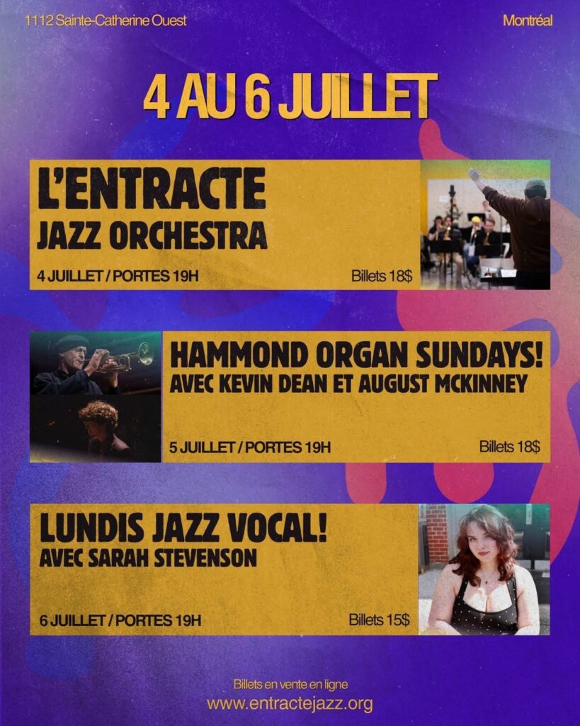 L’ENTRACTE JAZZ ORCHESTRA KEVIN DEAN AUGUST MCKINNEY SARAH STEVENSON