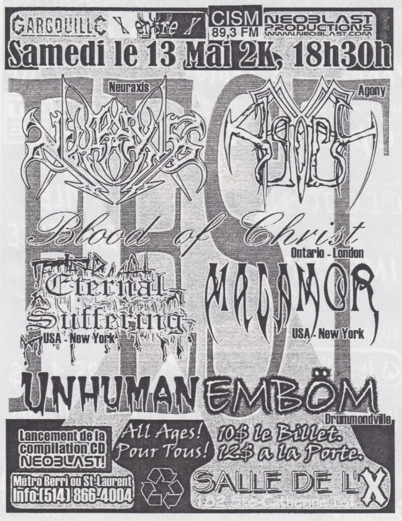 NEURAXIS AGONY BLOOD OF CHRIST ETERNAL SUFFERING MALAMOR UNHUMAN EMBÖM