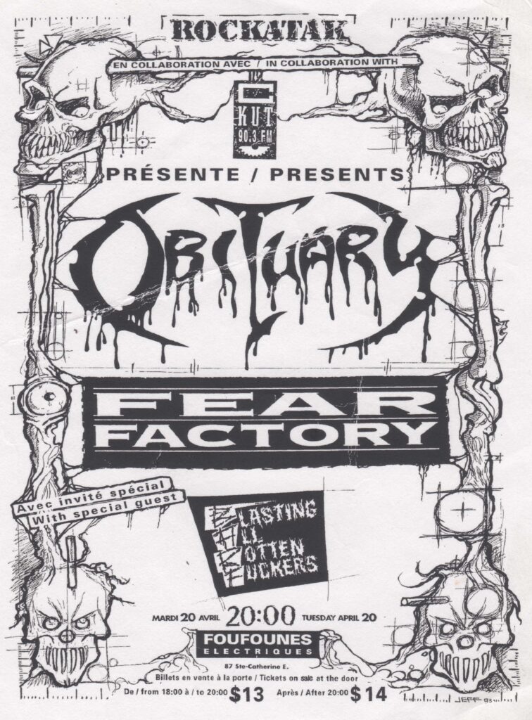 OBITUARY FEAR FACTORY BARF