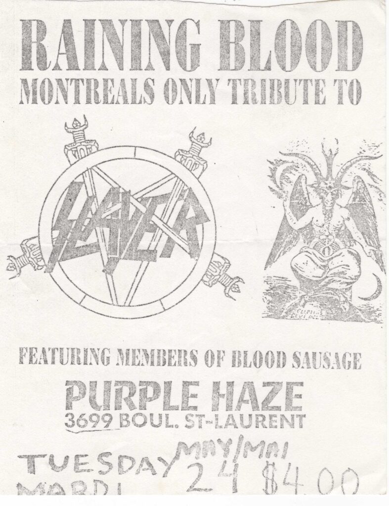 RAINING BLOOD TRIBUTE TO SLAYER MEMBERS OF BLOOD SAUSAGE