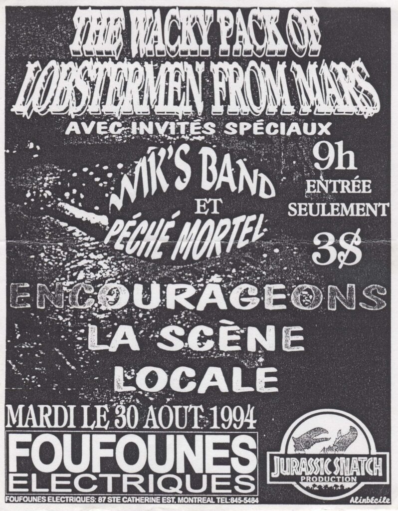 THE WACKY PACK OF LOBSTERMEN FROM MARS WIK&rsquo;S BAND PÉCHÉ MORTEL