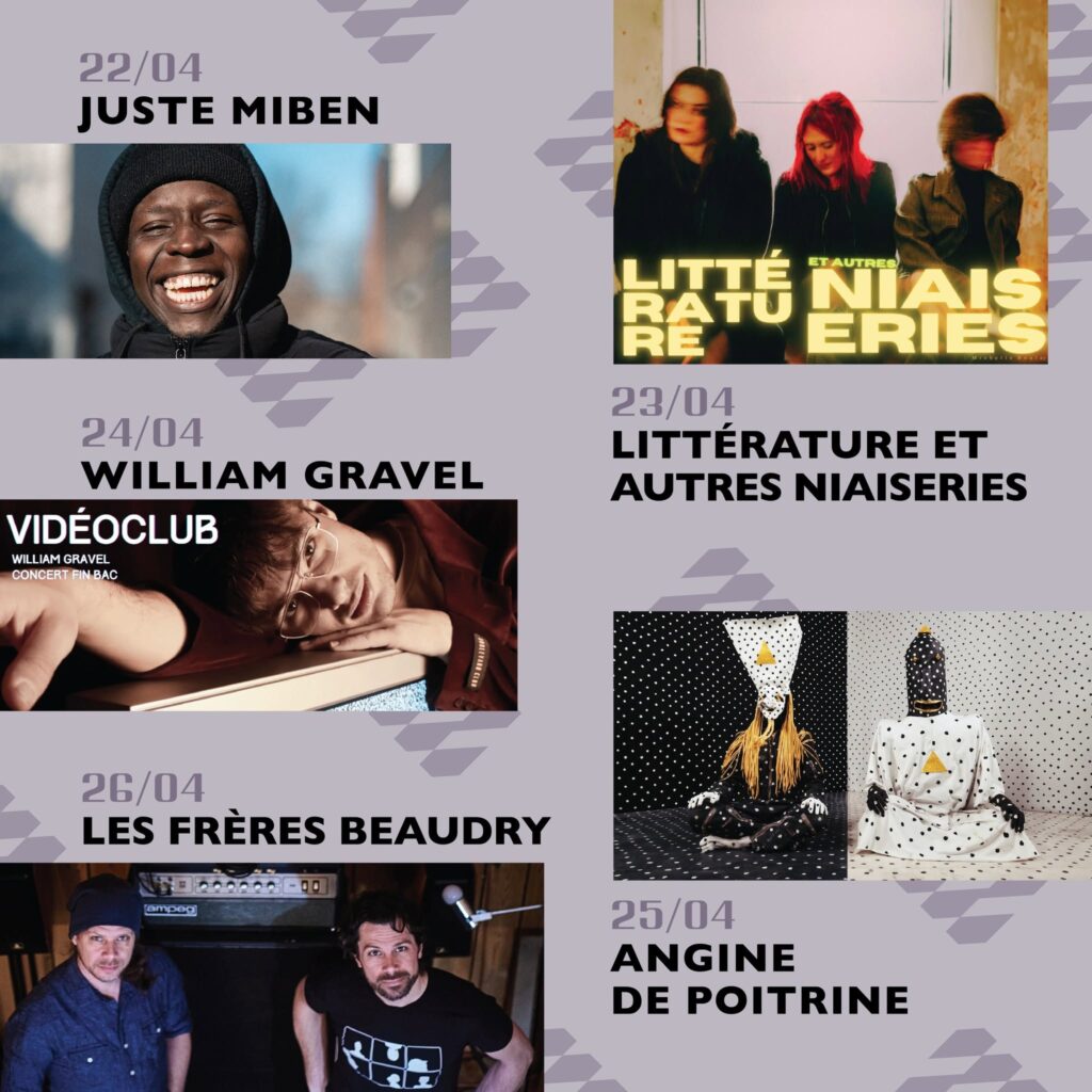 JUSTE MIBEN  LITTÉRATURE ET AUTRES NIAISERIES  WILLIAM GRAVEL  ANGINE DE POITRINE  LES FRÈRES BEAUDRY