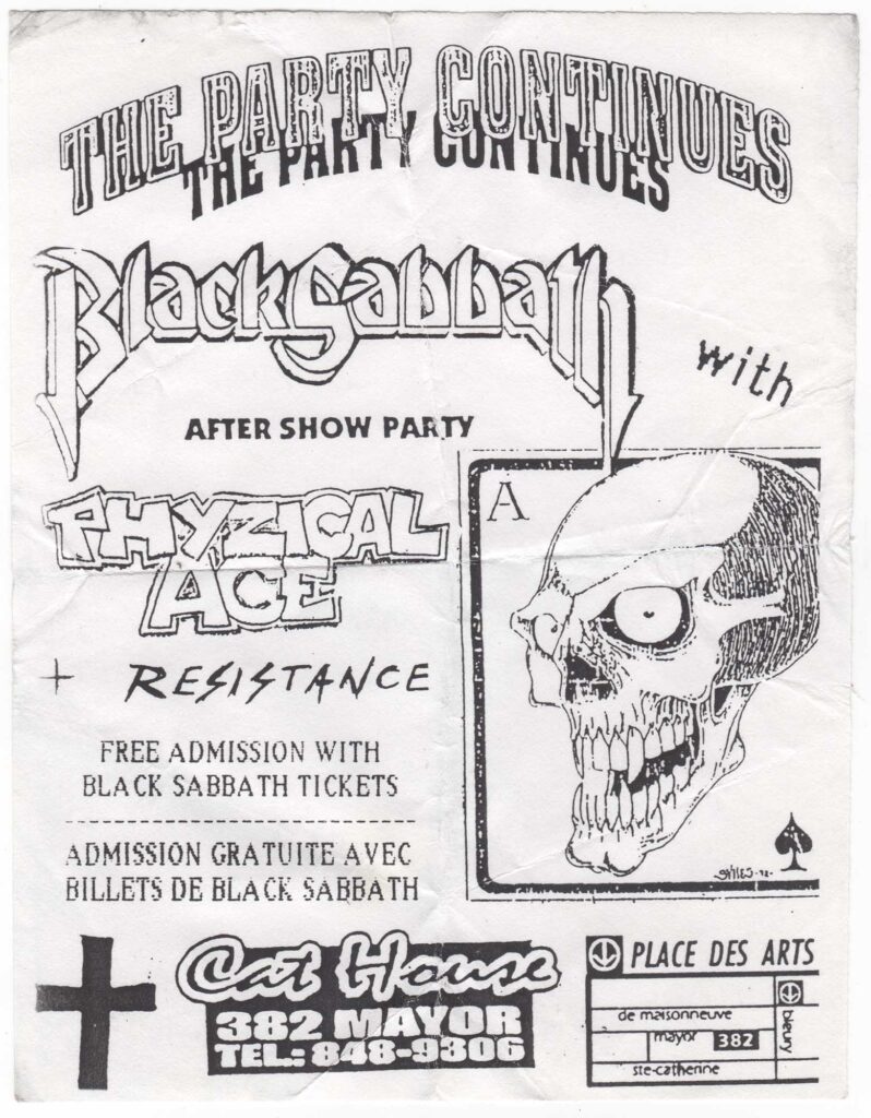 BLACK SABBATH AFTER SHOW PARTY PHYZICAL ACE RESISTANCE