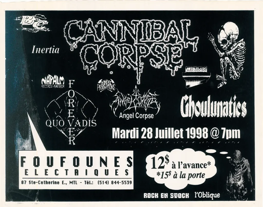 CANNIBAL CORPSE QUO VADIS INERTIA ANGEL CORPSE GHOULUNATICS