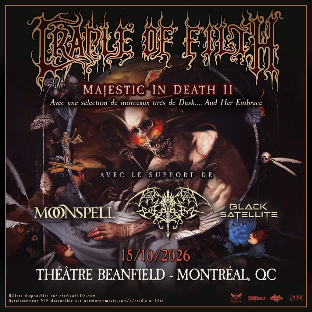 CRADLE OF FILTH MOONSPELL WORM GLOOM BLACK SATELLITE